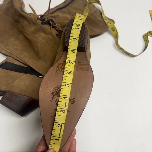 Free people Brown boots back lace sway low boots military taupe size 9.5 - Picture 14 of 16